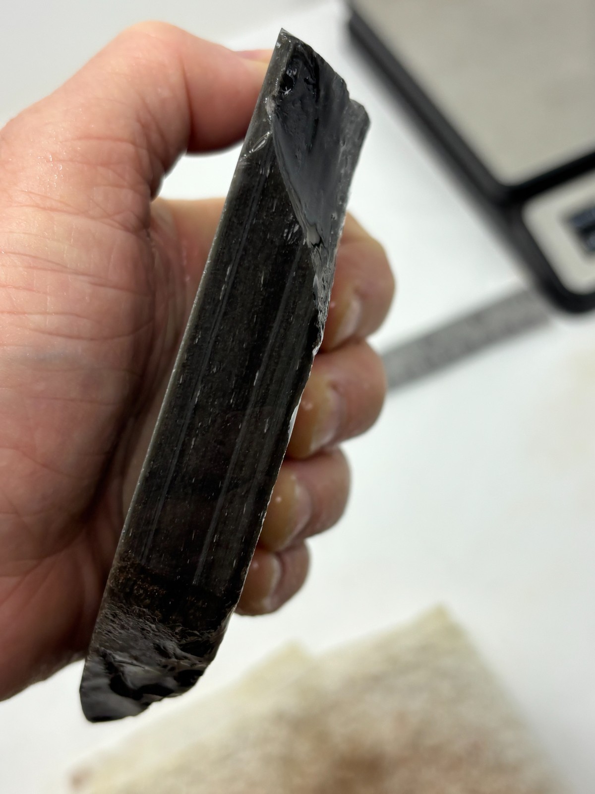 Thick Silver Sheen Obsidian end Slab Lapidary Cabbing Knapping Combo ship avail