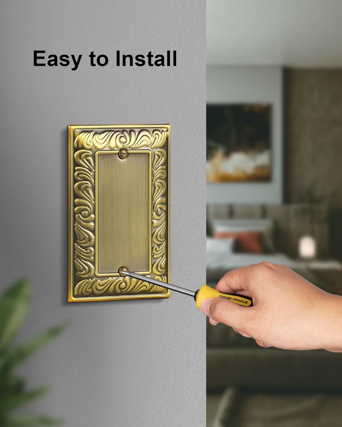 Versatile 2-Pack Antique Brass Outlet Covers – Easy Installation & Chic Design