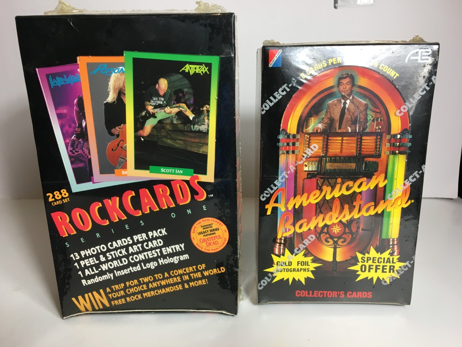 1991 Brockum RockCards Sealed Box + 1993 American Bandstand box – music lot