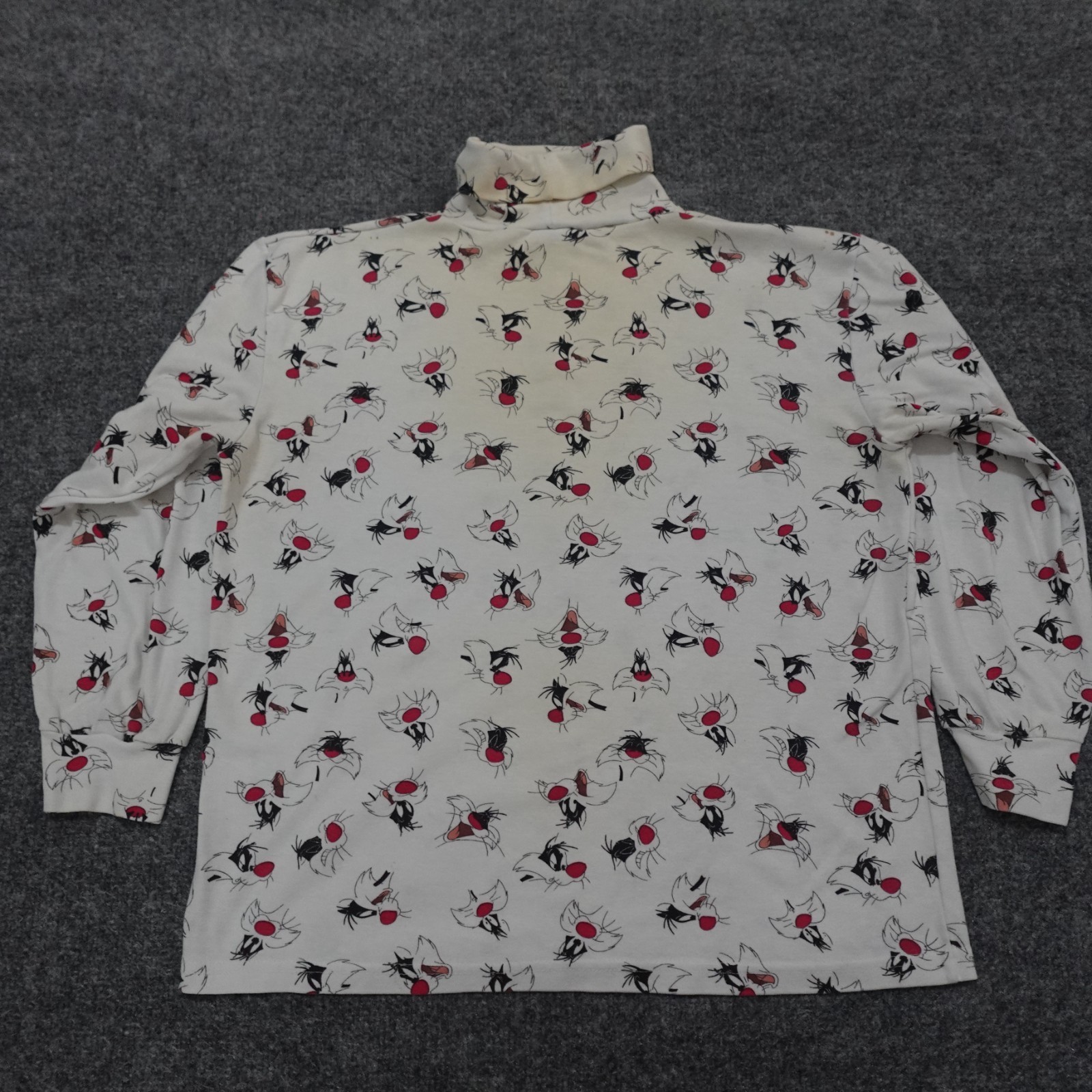Vintage Looney Tunes Shirt M Warner Sylvester Cat 1993 All Over Print 90s 0687