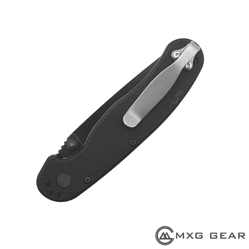 (Black Color) Titanium Deep Carry Pocket Clip Made for Ontario RAT II Knife