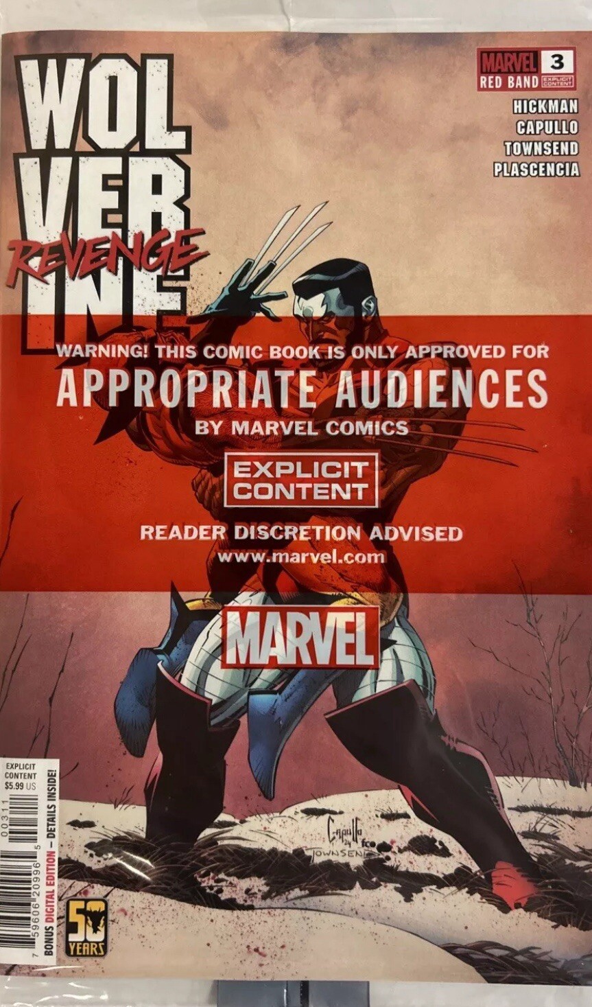 Wolverine Revenge #3 Polybagged Red Band Variant Cover NM