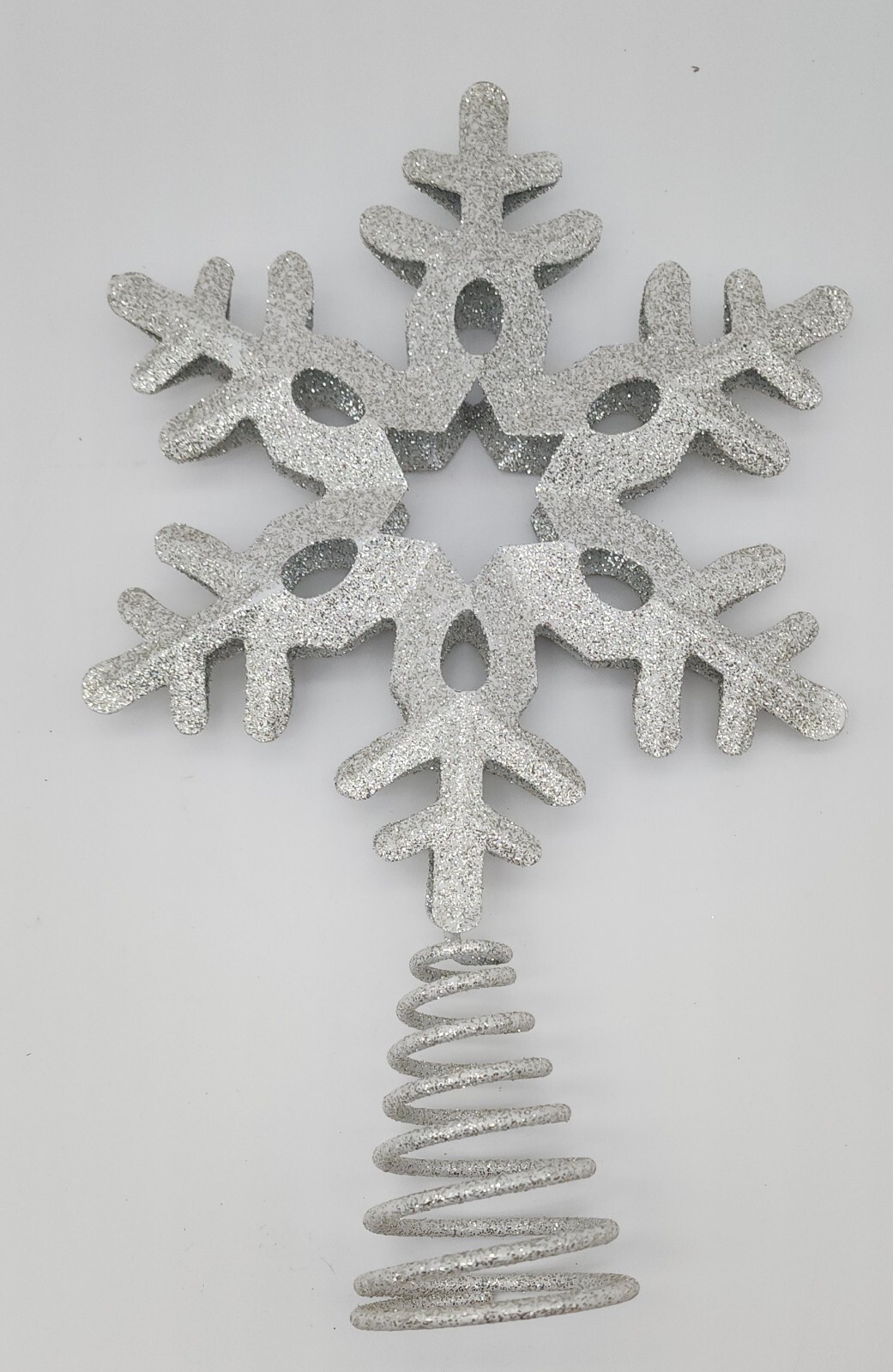 Christmas Tree Topper Snow Flake Silver Christmas Tree Topper