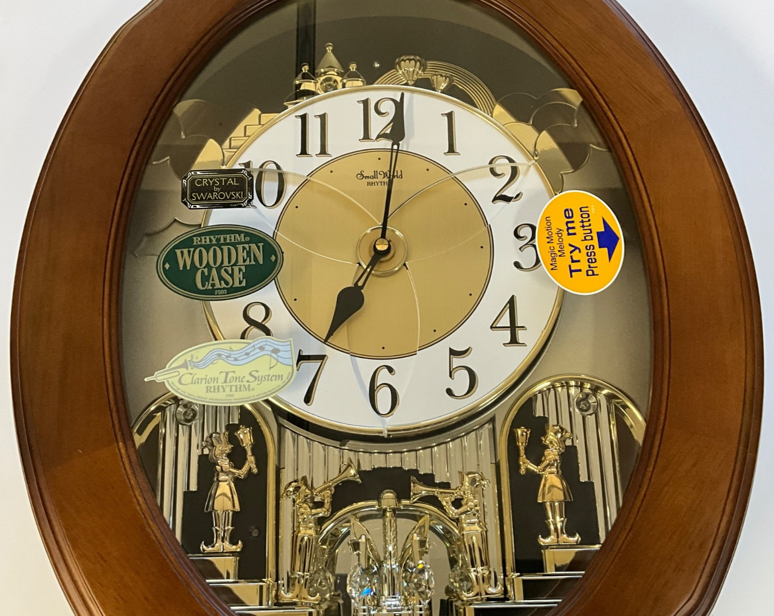 SMALL WORLD RHYTHM TIMECRACKER CLOCK SWAROVSKI CRYSTAL MUSIC MOTION 4MH780-R