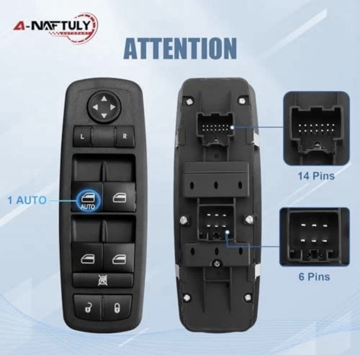 Master Power Window Switch Driver Side 14 Pins + 6 Pins Compatible with 2017