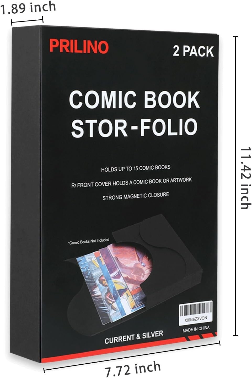 2-Pack Black Comic Book Stor-Folio – Storage Box for Current and Silver Age C…