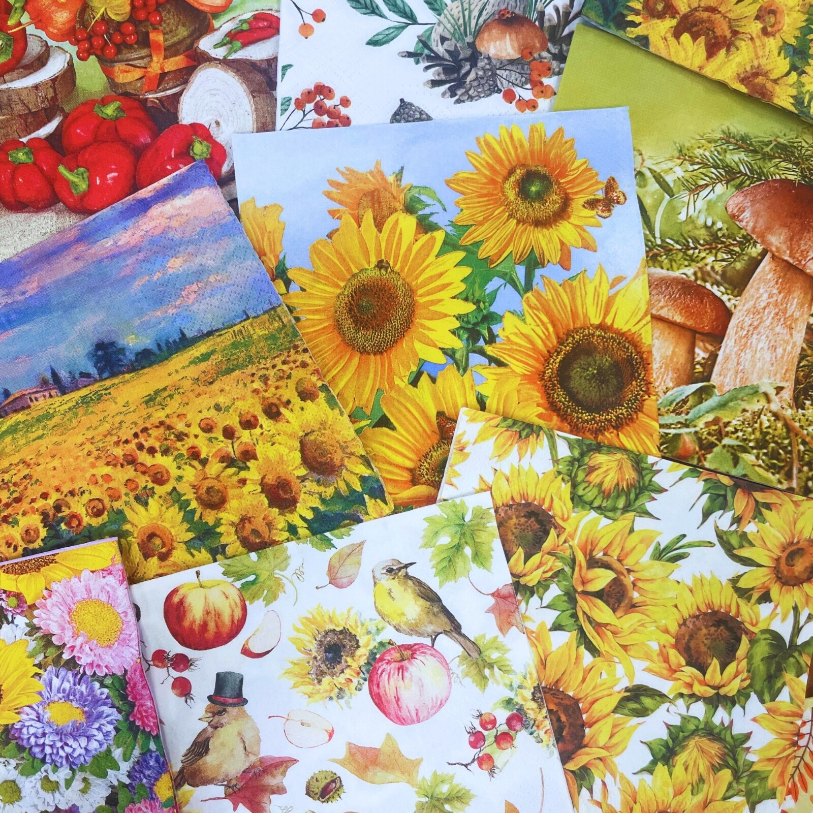 Decoupage Paper Napkins Mystery Surprise Pack – LOT of 50 Fall Luncheon Napkins
