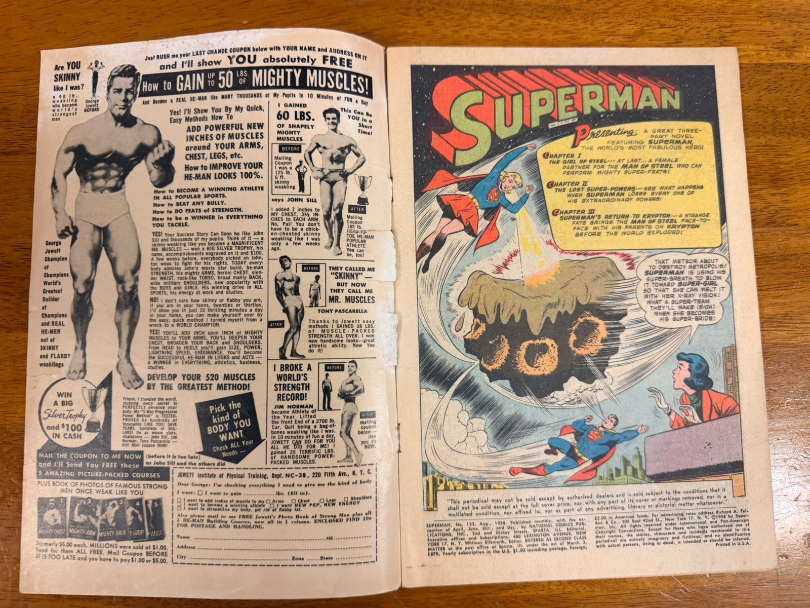 Superman #123 1958 First Prototype Supergirl appearance Girl of Steel Silver Age