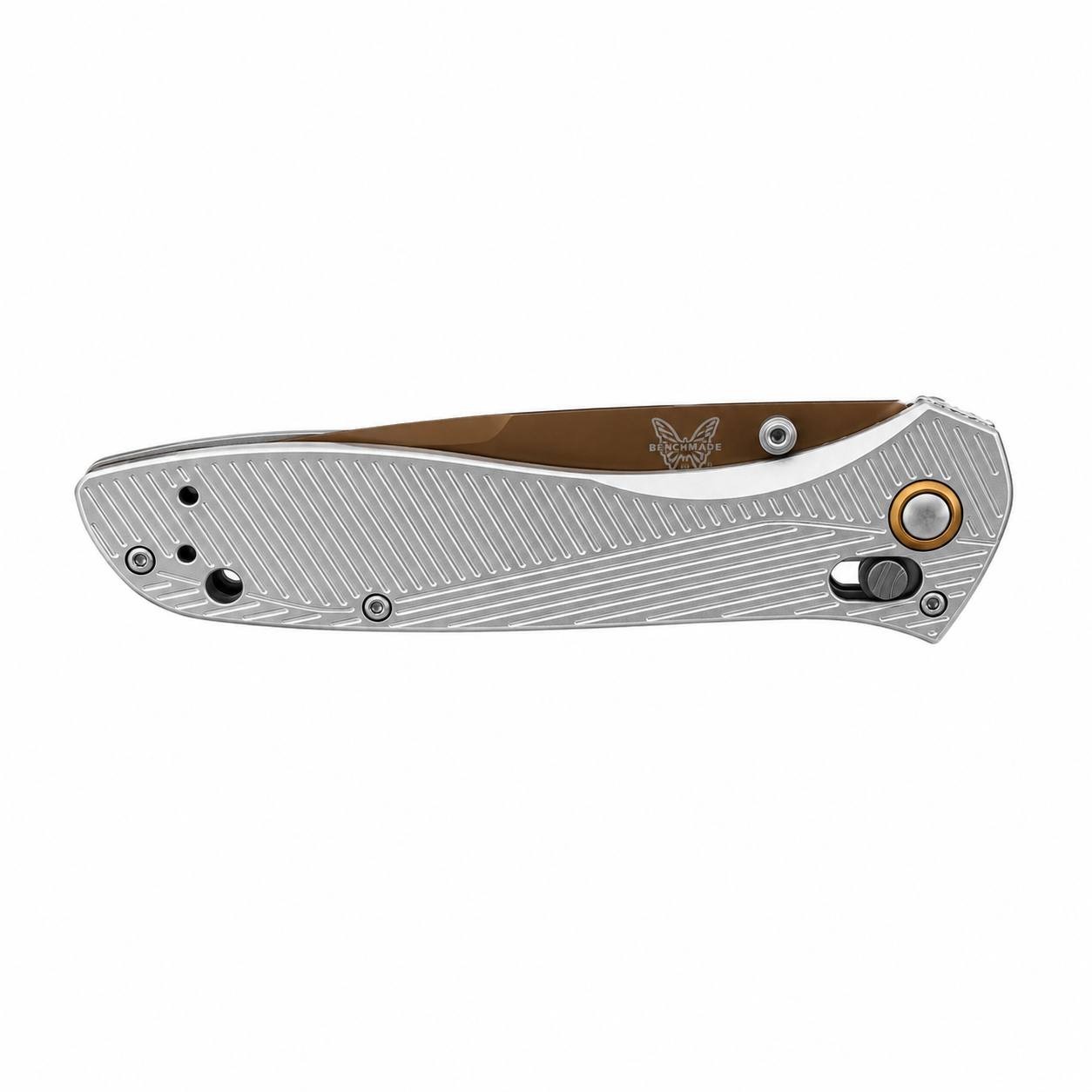 Benchmade 710 Seven | Ten Gray Anodized Aluminum Recurve S90V Folding Knife
