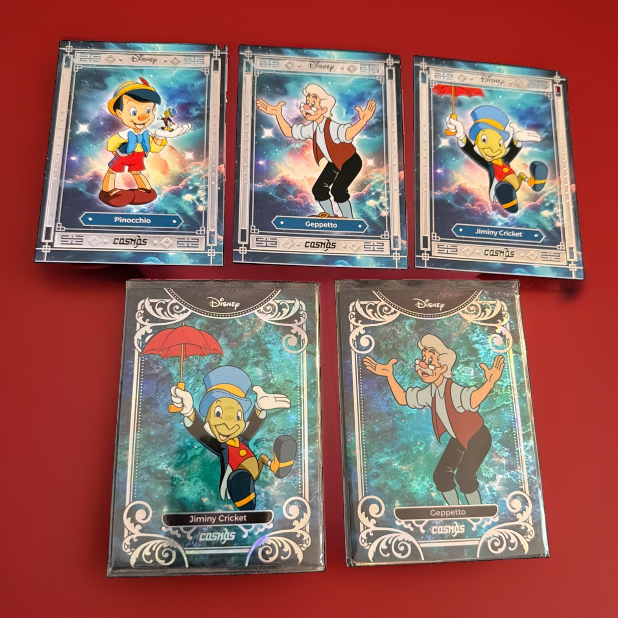 2025 Disney Kakawow Cosmos Lot Of 5 Pinocchio Cards Silver 2