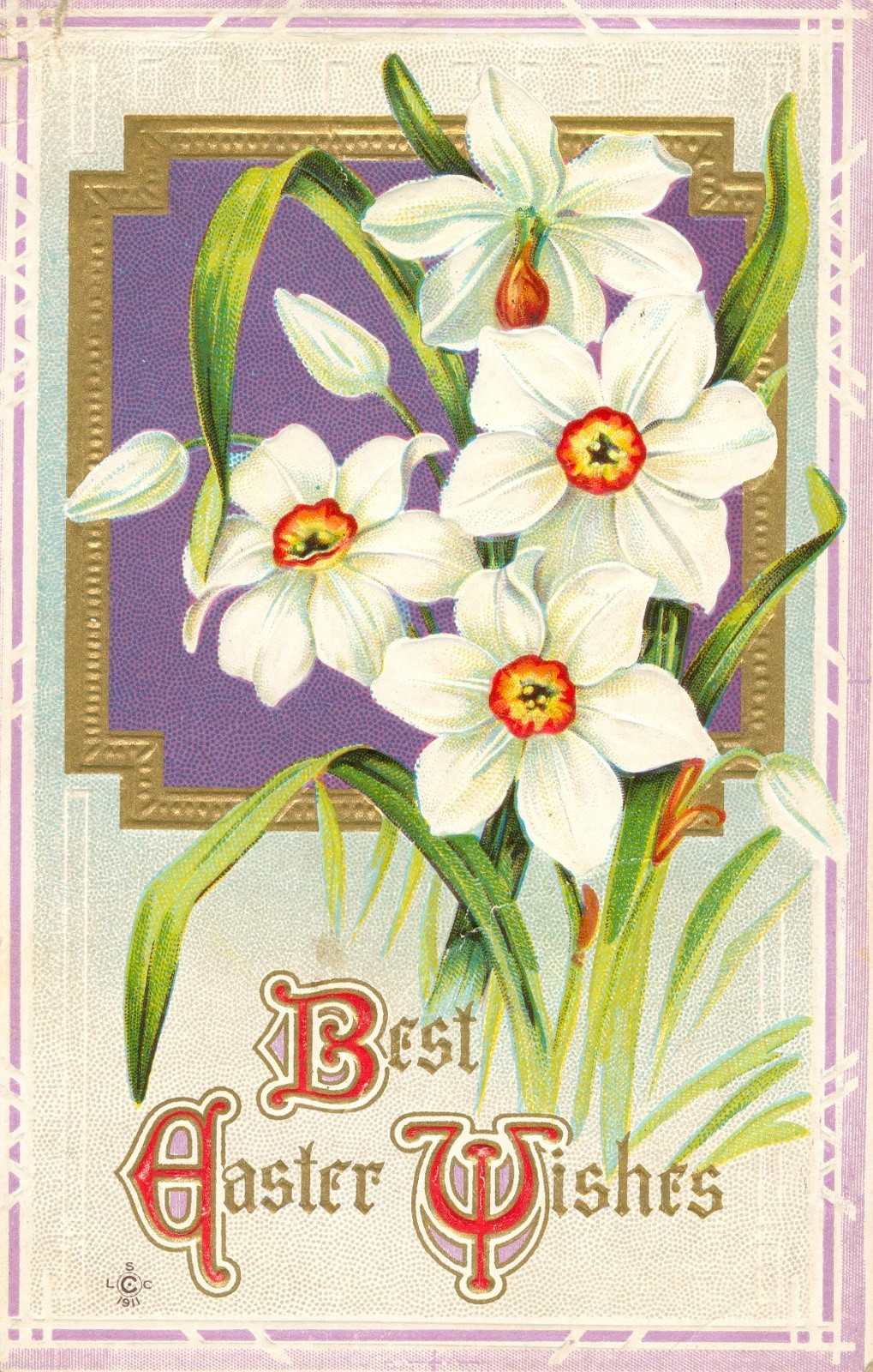 Easter Postcard Antique 1900-1919 Original Embossed Collection 5 Cards Deal. N
