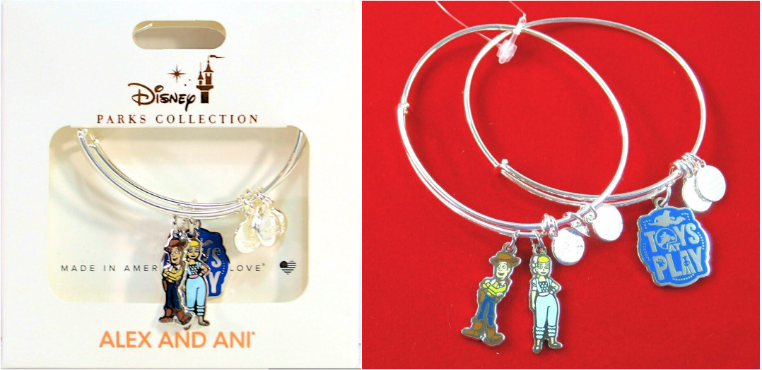 Alex Ani Bracelet Set 2 Toy Story Silver Woody Bo Peep Toys at Play Disney Park
