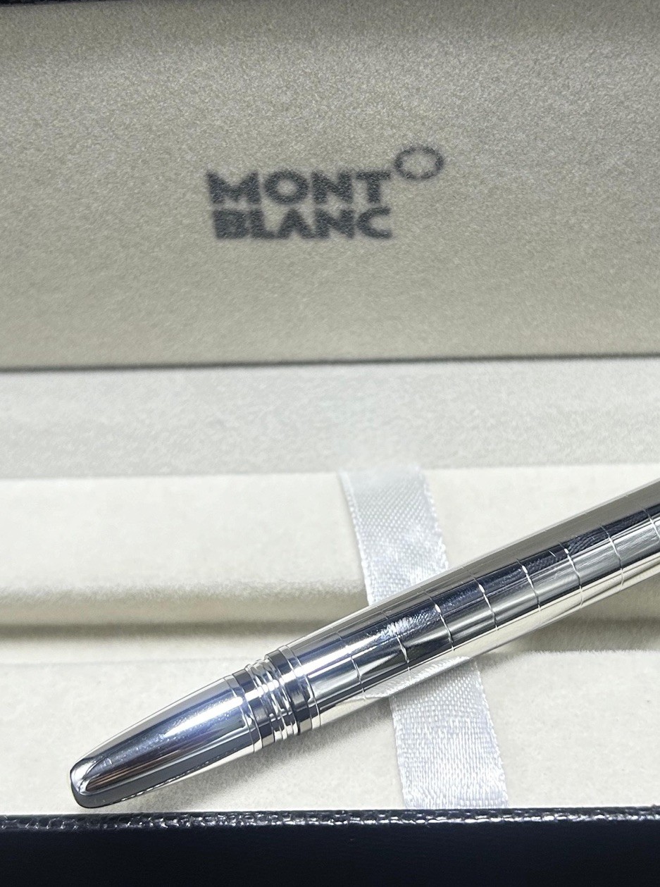 Montblanc Starwalker Ballpoint Pen Check Silver Body + Clip Black Ink