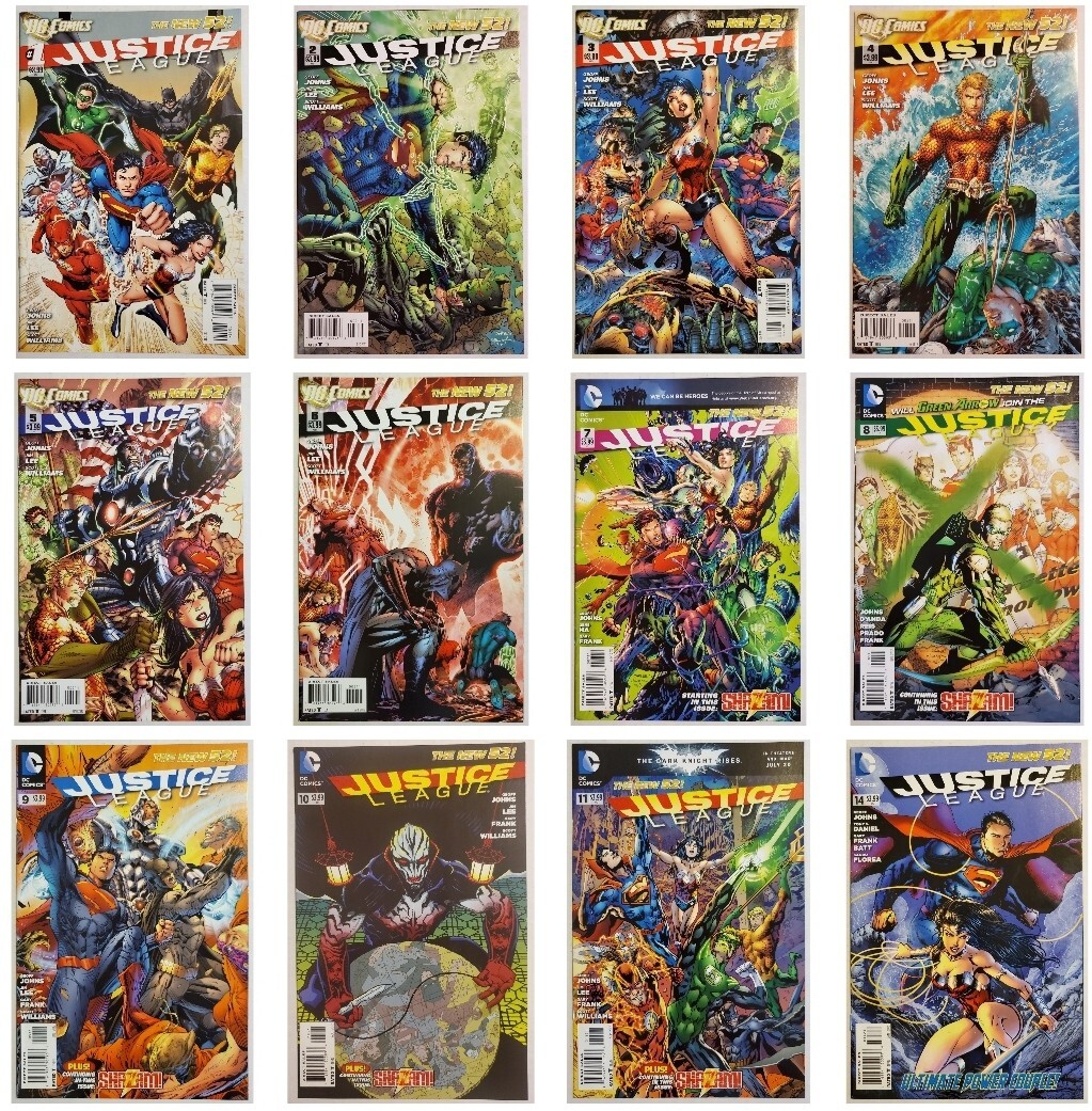 JUSTICE LEAGUE 12 ISSUE LOT #1-11 14 SCARE 4TH PRINT & VARIANTS JIM LEE! NEW 52