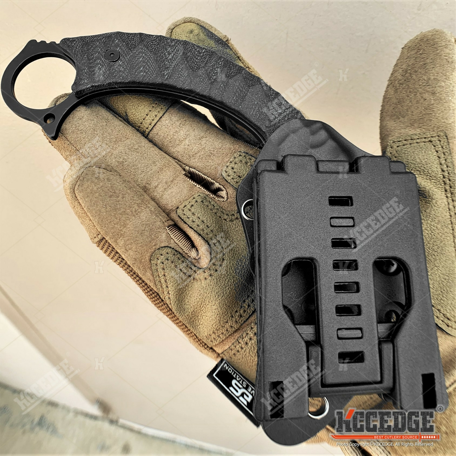6.5″ Karambit Fixed Blade Knife Full Tang G10 Kydex Molle Clip Survival Knife
