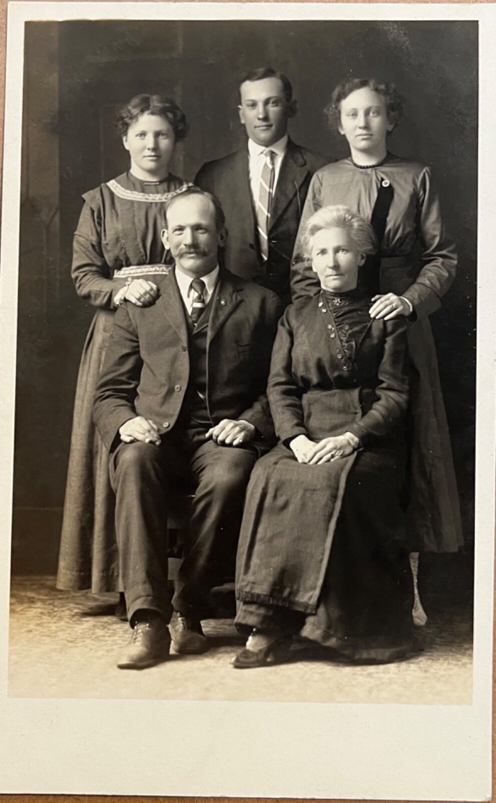 RPPC Delphos Ohio Happy People Family Photo Antique Real Photo Postcard c1910