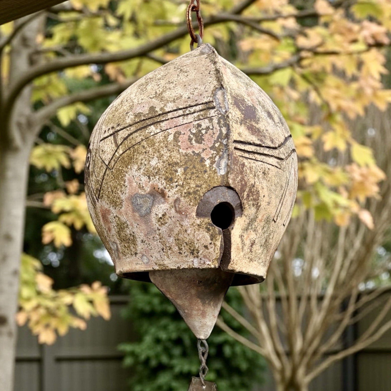 Vintage Original Paolo Soleri Arcosanti Ceramic Bell Wind Chime Clay Signed 7”
