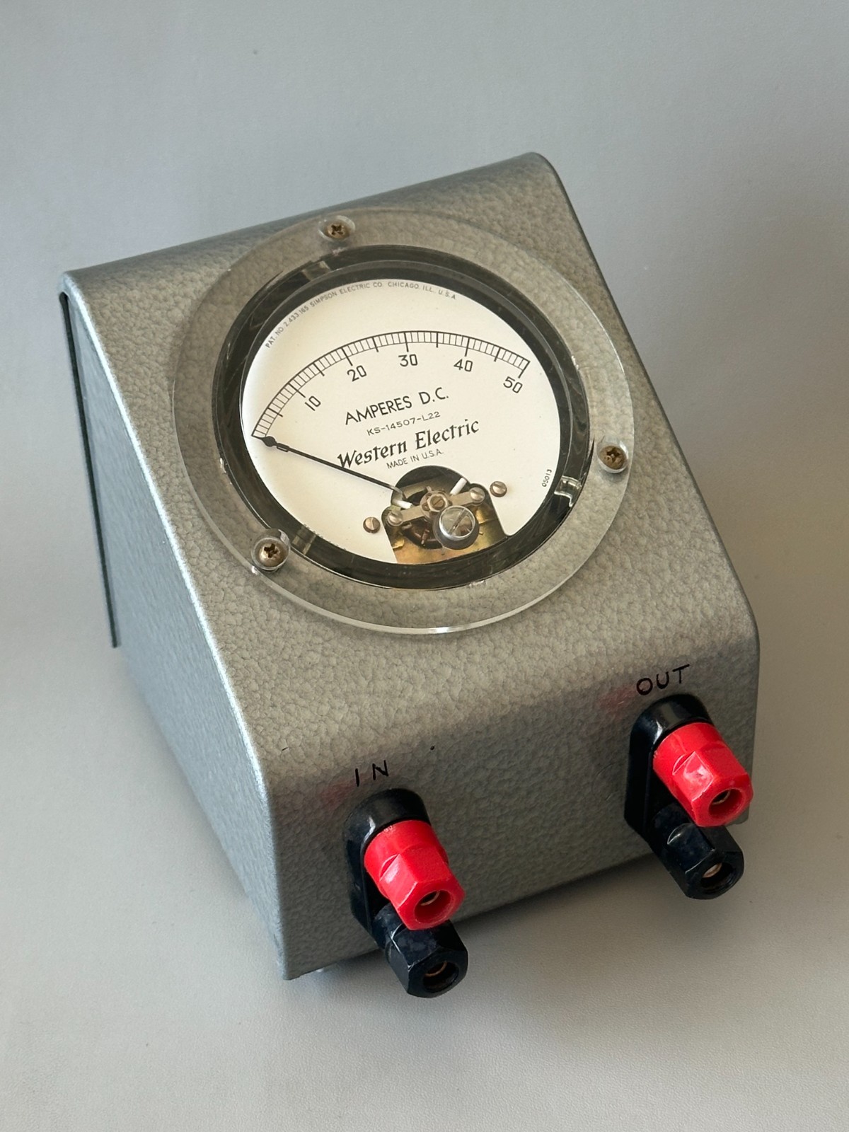 Voltmeter Western Electric Ammeter In Metal Housing 0-50 Volts DC KS 14507