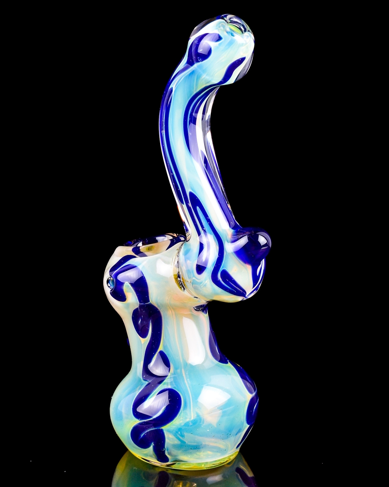 THICK 6″ Fumed HEAVY Bubbler Sherlock BONG Unique Glass Water Pipe Blue *USA*