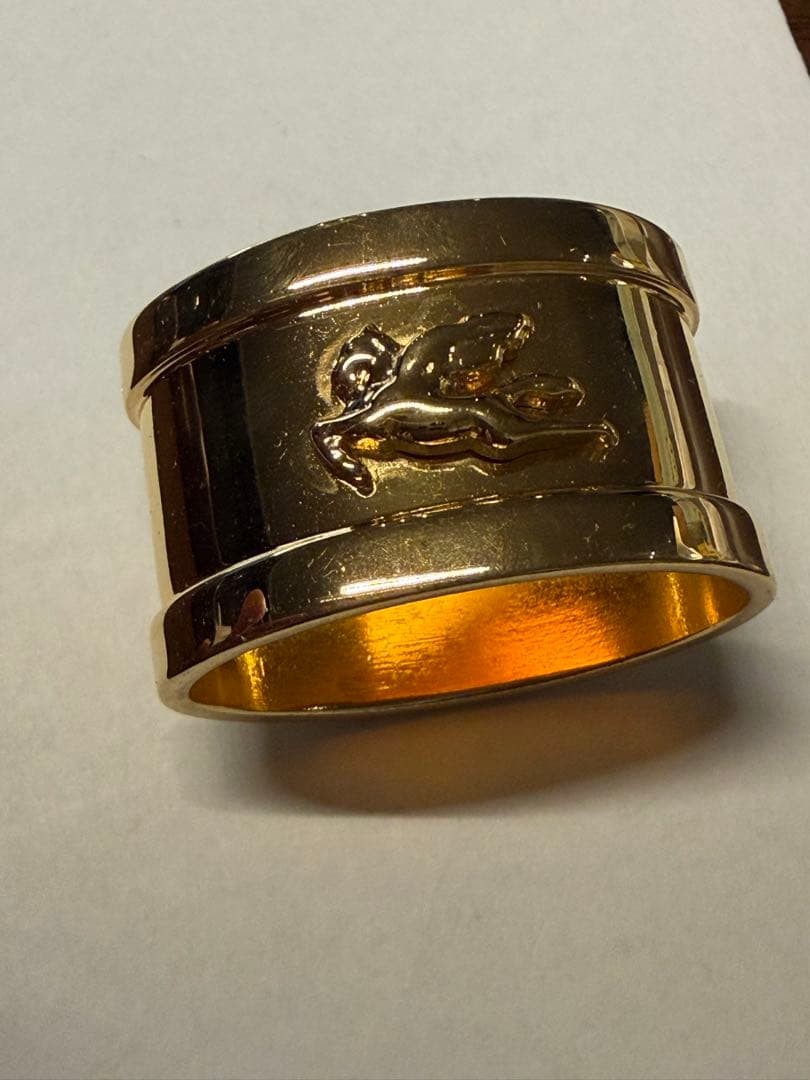 Etro Women Jewelry Logo Scarf Clasp Ring With Case Limited Edition VHTF Designer