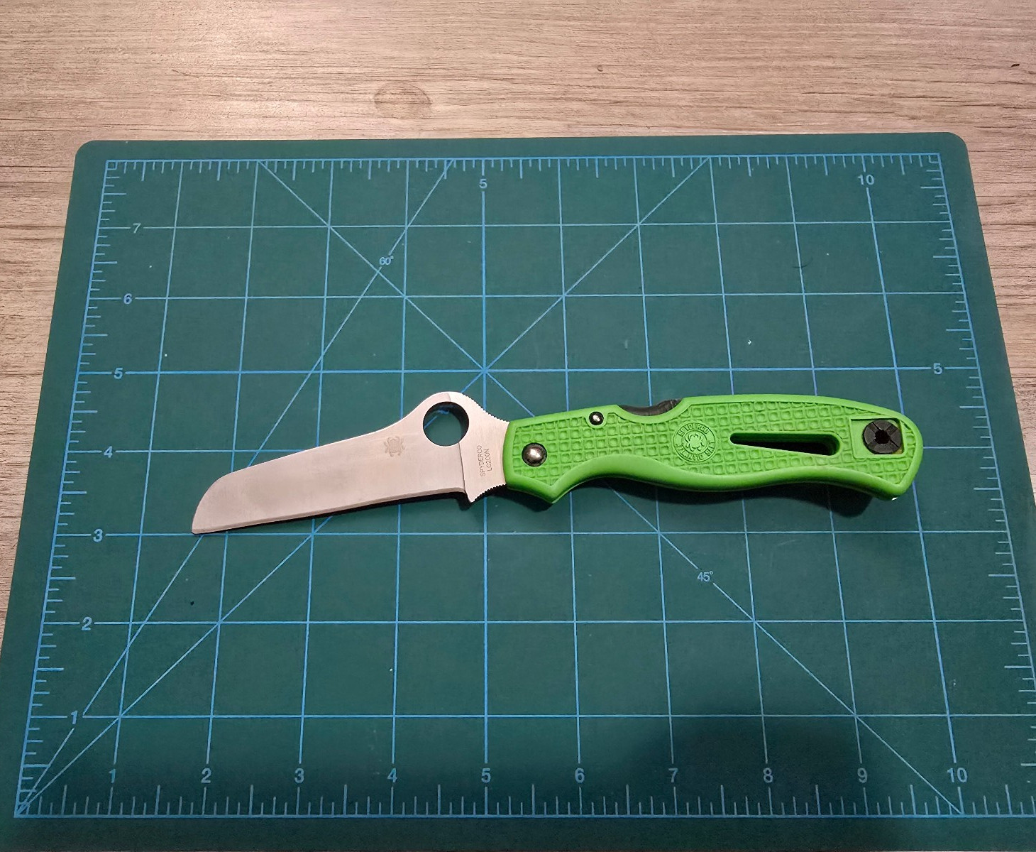 Spyderco Atlantic Salt Folding Dive Knife Green FRN (3.69″ Satin LC200N)