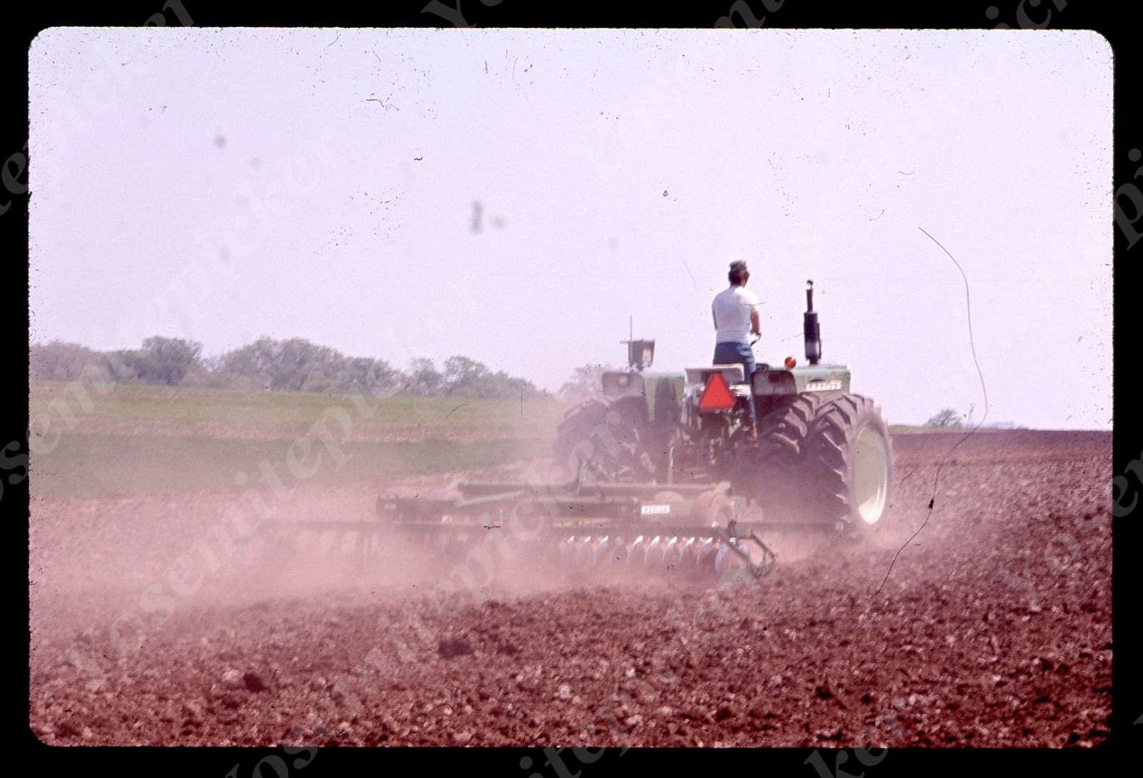 sl13 Original slide 1970’ Omaha Farm Tractor green tractor 074a