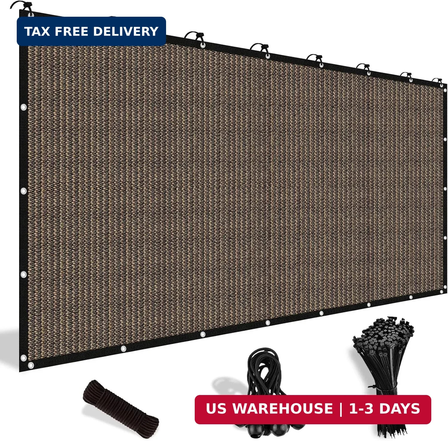 Shade&Beyond 90% Sun Shade Cloth with Grommets, 8′ X 12′ Pergola Shade Cover Can