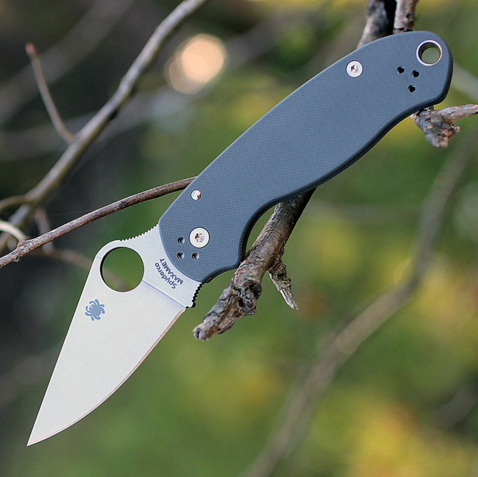 SPYDERCO PARA 3 FOLDING KNIFE DARK GRAY G10 MAXAMET TOOL STEEL C223GPDGY