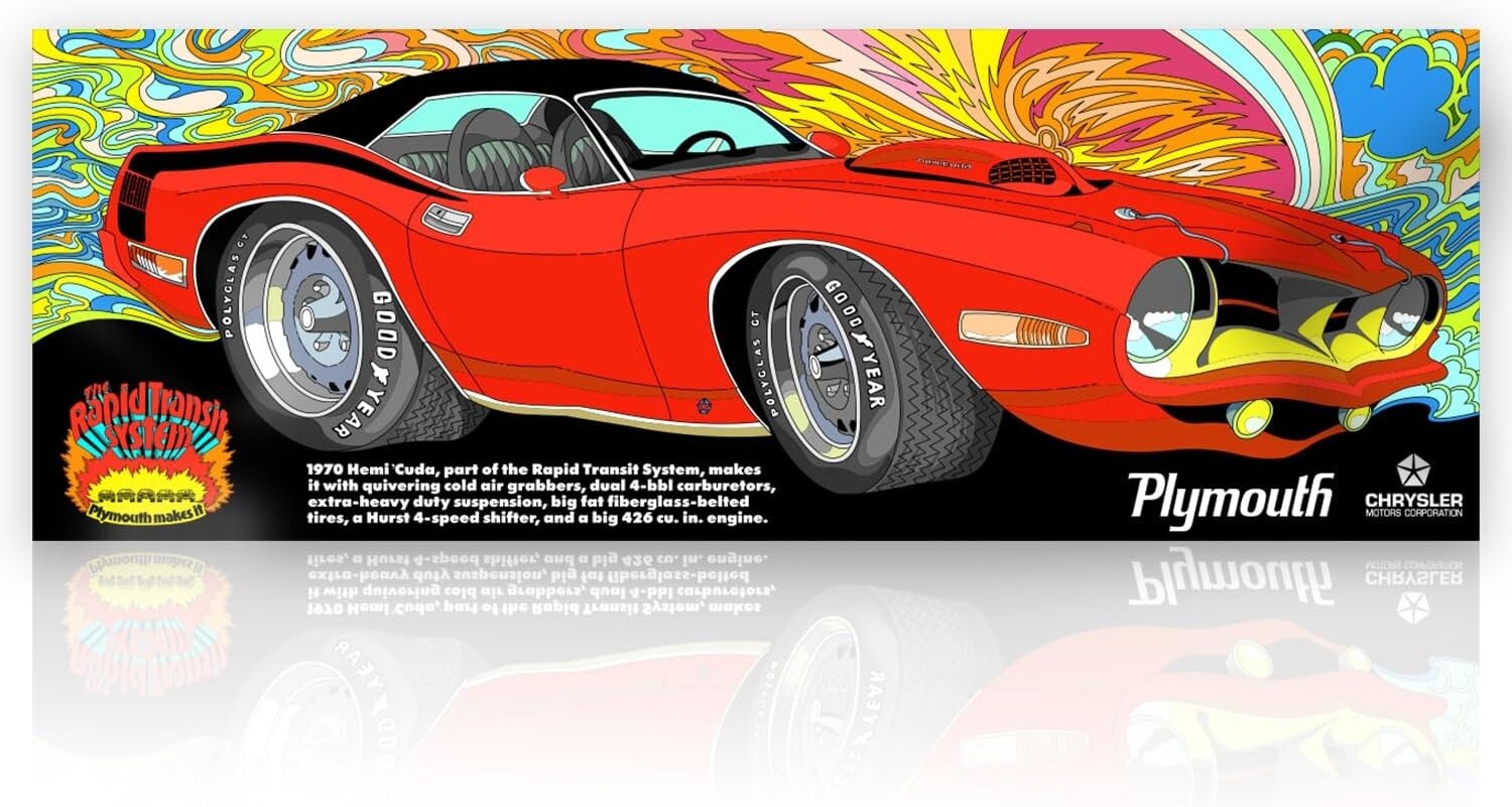1970 PLYMOUTH HEMI CUDA RED Heavy-Duty VINYL BANNER SIGN MURAL MOPAR ART – REPRO