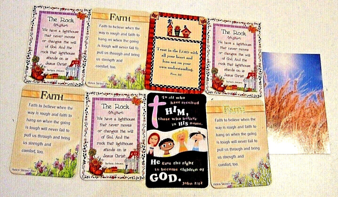 Lot of 9 Heavy Cardstock Inspirational Christian Card Inserts – NEW (E)