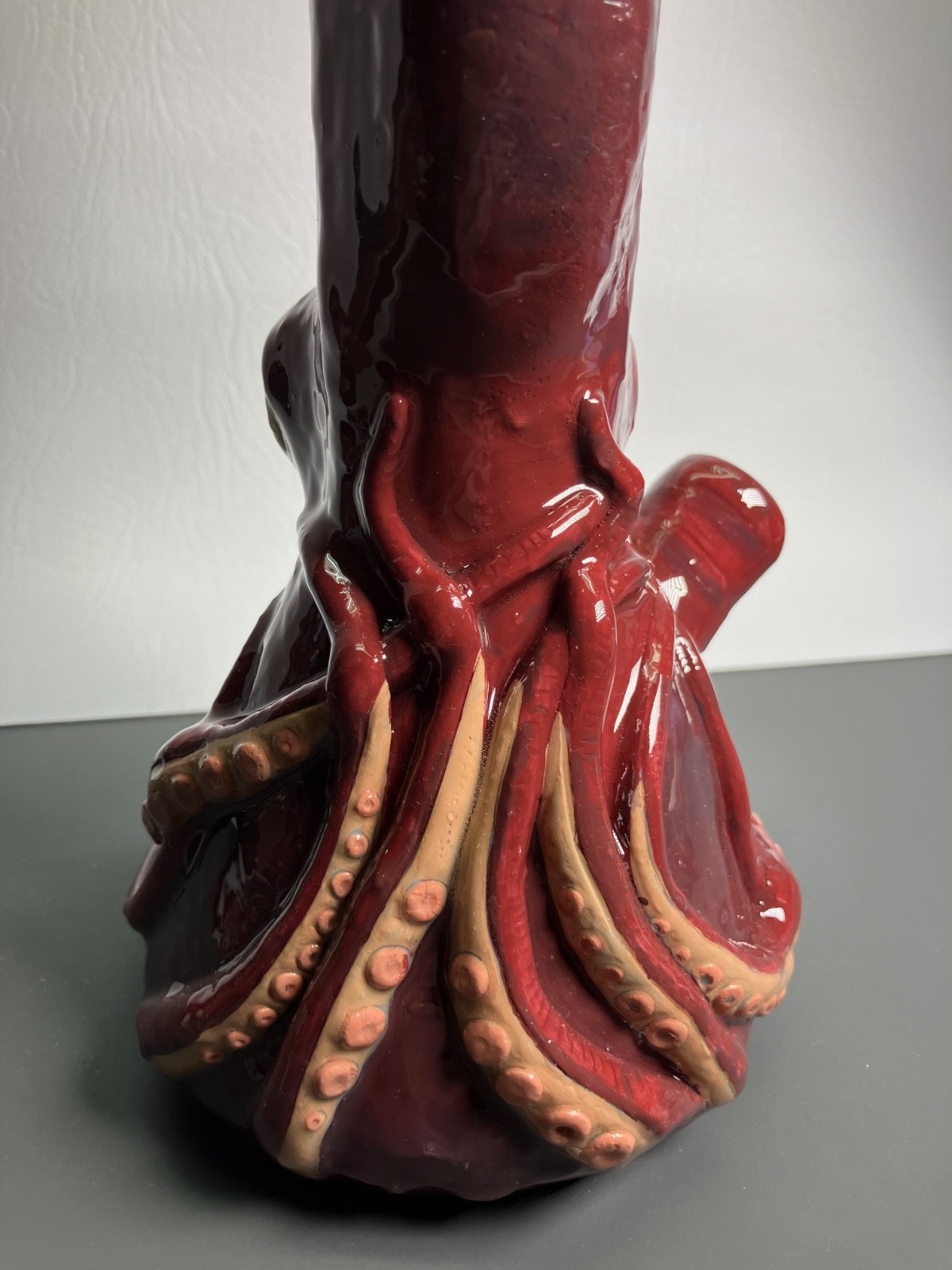 10″ Heavy Glass Octopus Monster Bong Tobacco Water Pipe | Polymer Clay & Resin