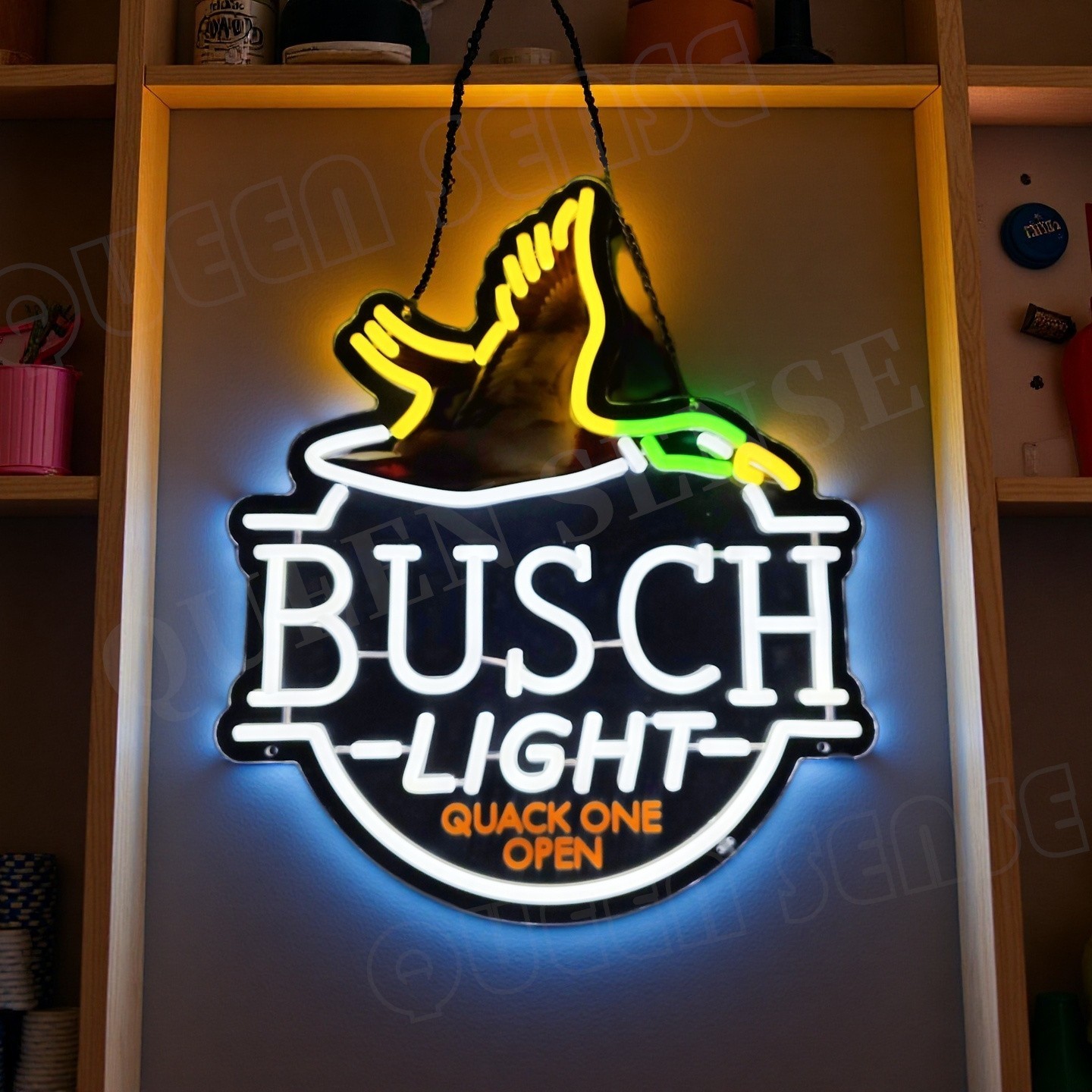 16”x14” Flying Duck Quack One Open Beer LED Neon Sign With Dimmer USB Powered
