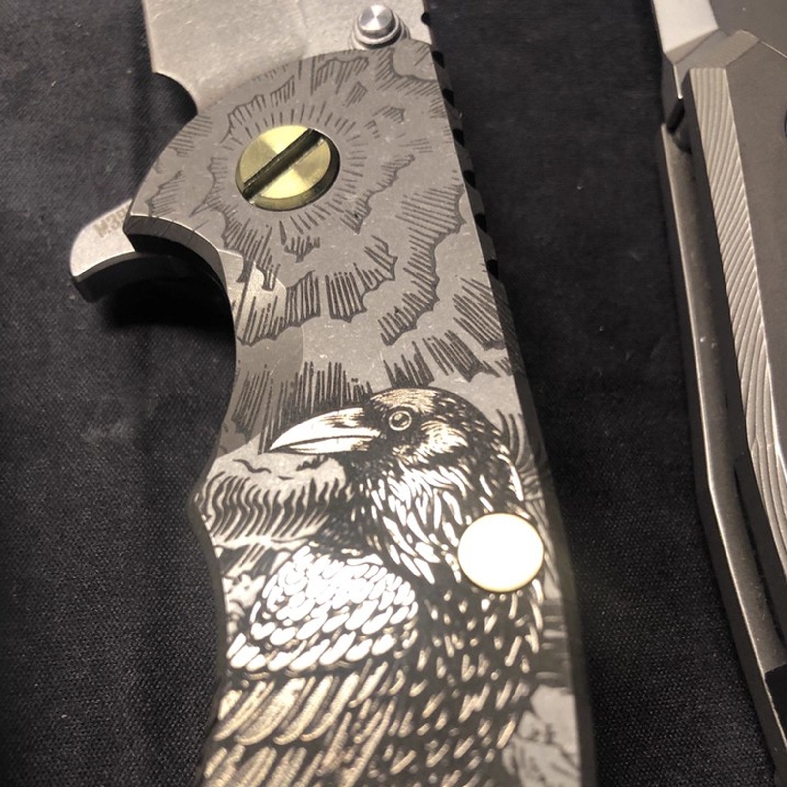 1Pc Made Titanium alloy Raven Handle Scale for Rick Hinderer XM18 3.5″