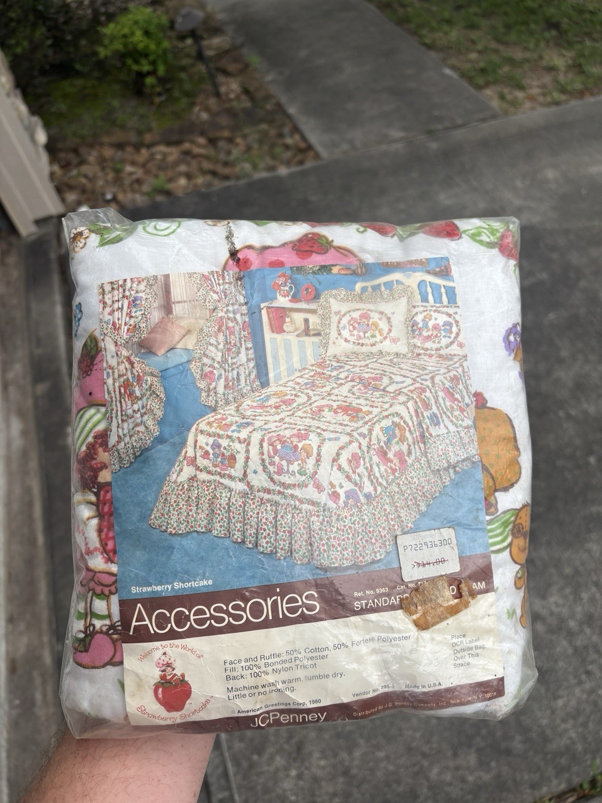VTG American Greetings Strawberry Shortcake Ruffle Pillow Sham 1980 NOS NEW RARE