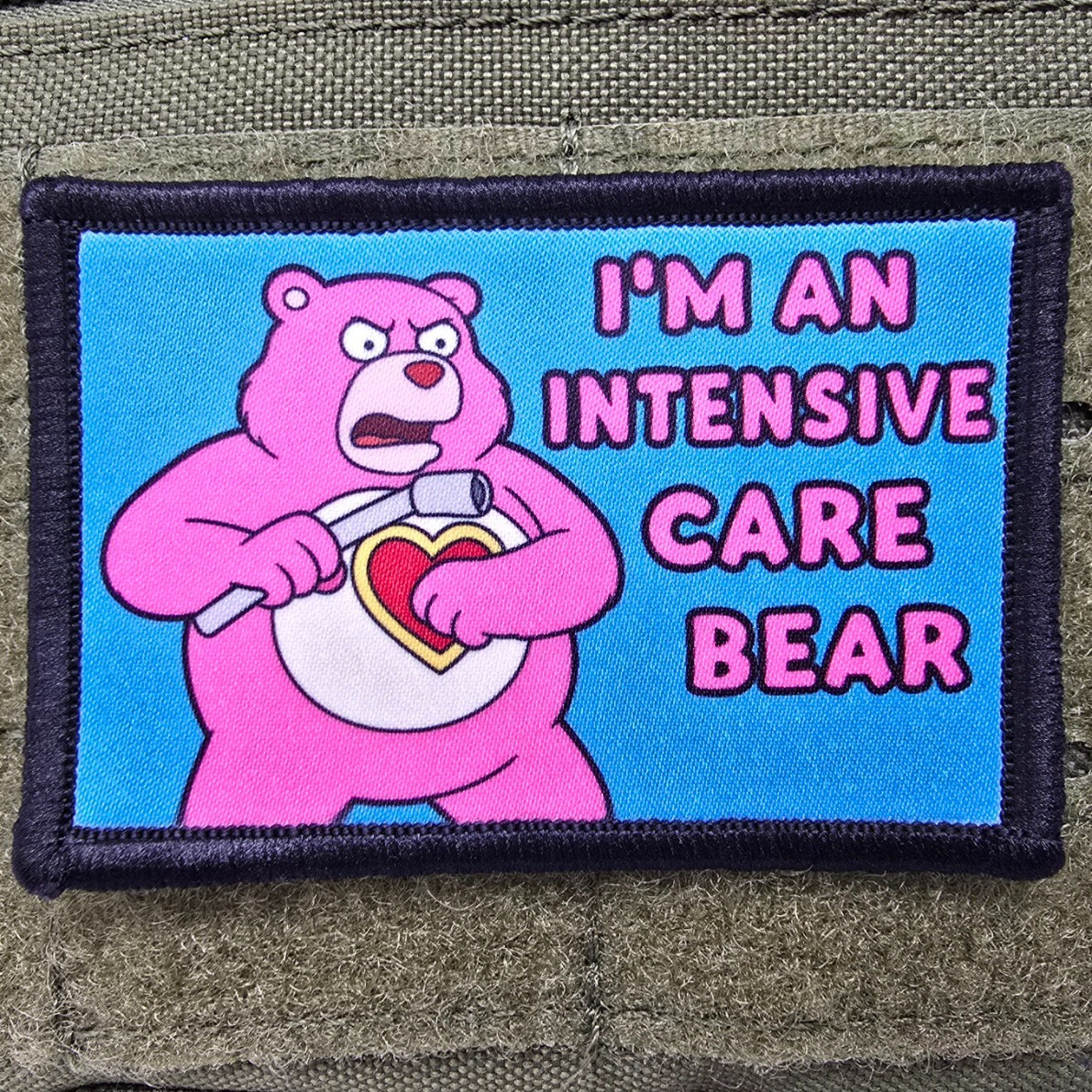 Intensive Care Patch Moral Tactical Meme Bear Army USA Anime Hook & Loop 3×2