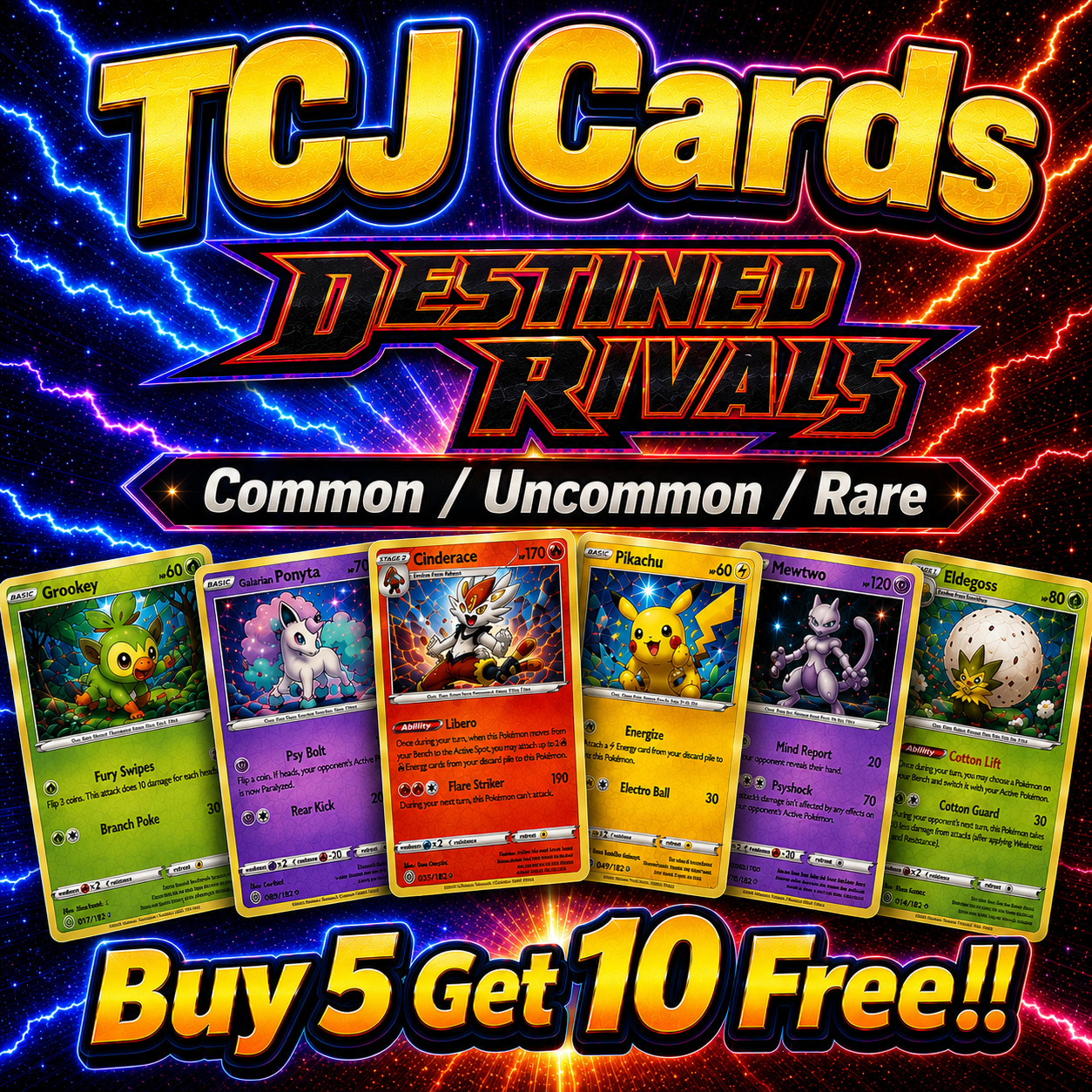 Pokemon TCG – Destined Rivals Singles – Common / Uncommon / Rare – POST OFFER!