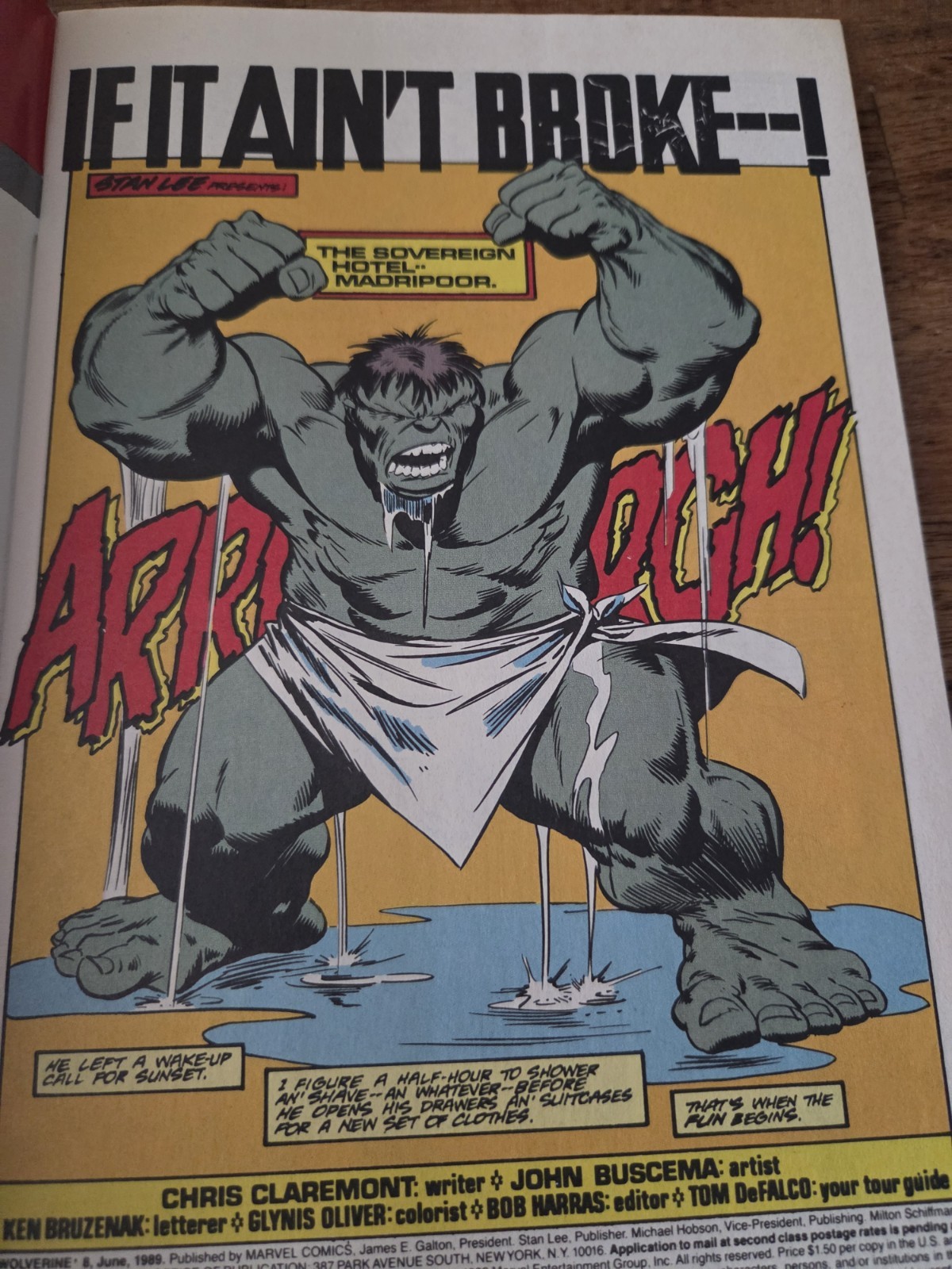 Wolverine #8 (Patch and Grey Hulk) Crisp Cover And White Pages!!!