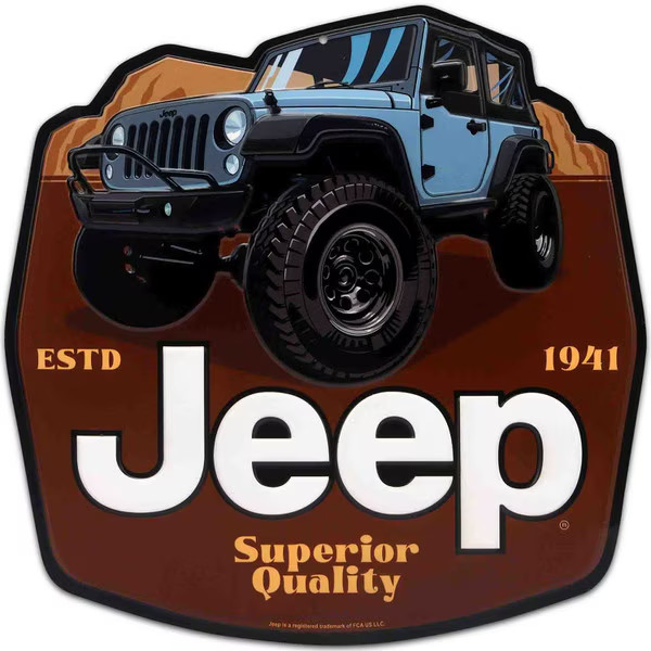 Jeep Estd 1941 Superior Quality Embossed Metal Advertising Sign Collectible
