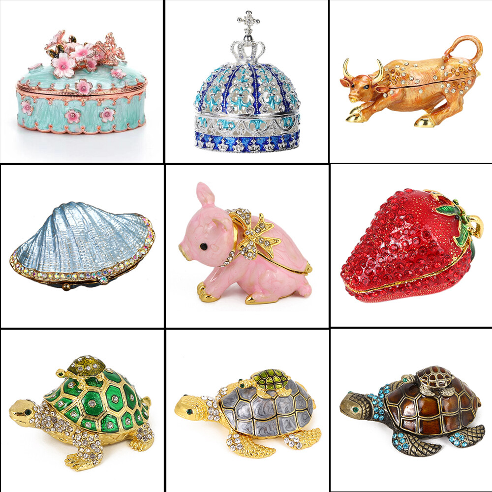 Various Unique Jewelry Trinket Box Figurine Collectible Gift Keepsake Crafts