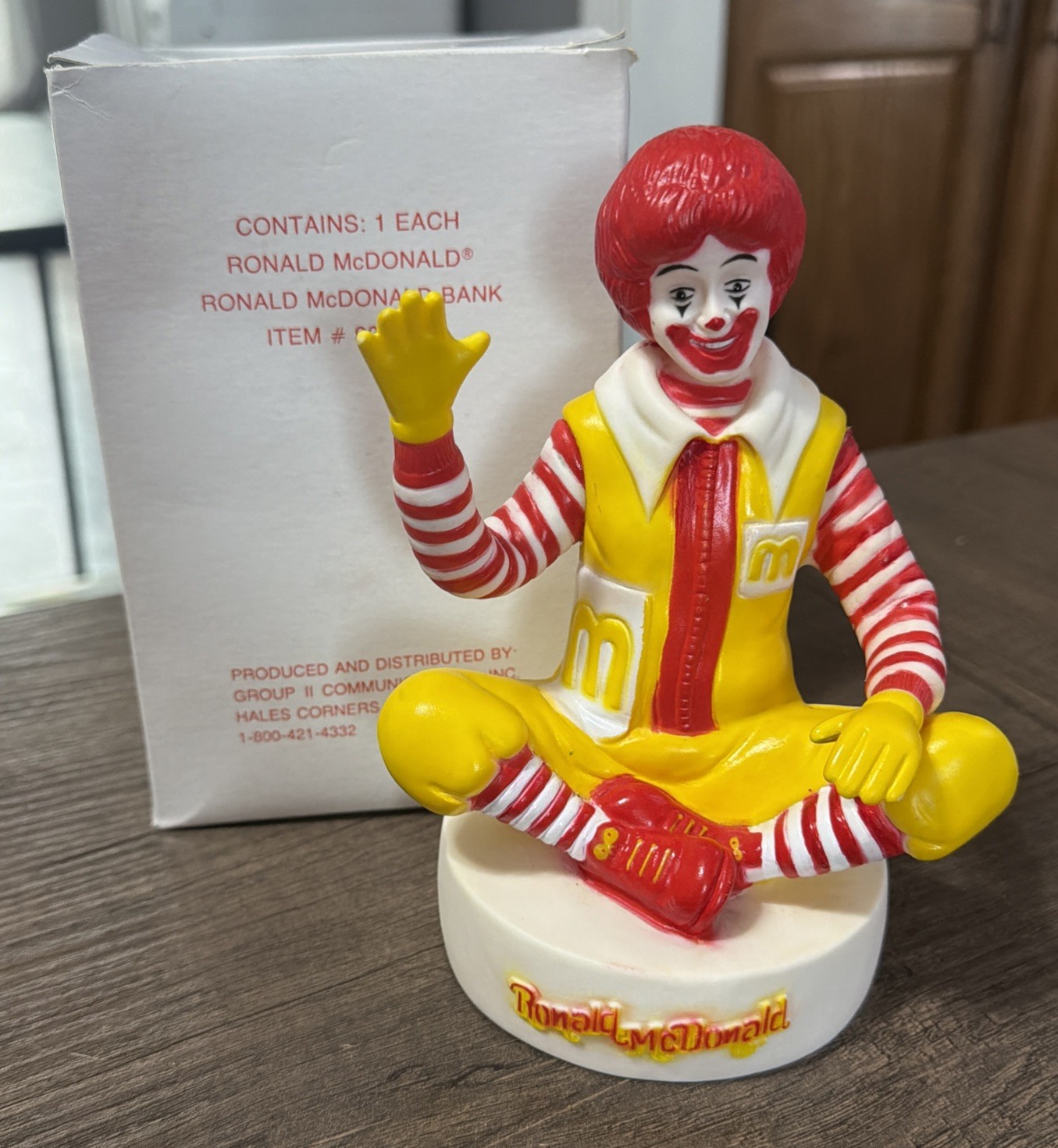 Vintage McDonalds 1970’S Ronald McDonald 7″ Rubber Coin Bank with Box