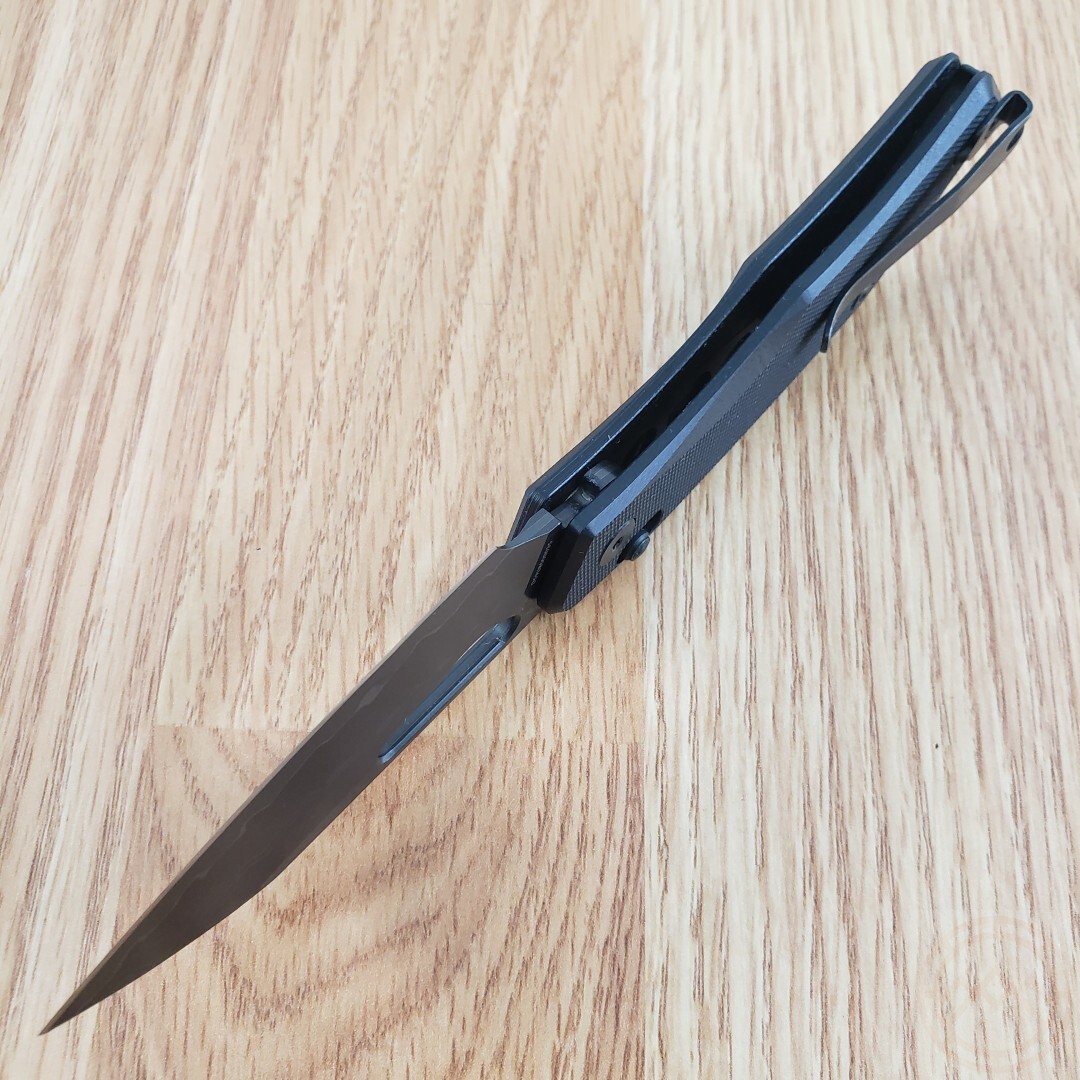 SRM Knives Folding Knife 2.88″ Laminated 140Cr Steel Blade Black G10 Handle