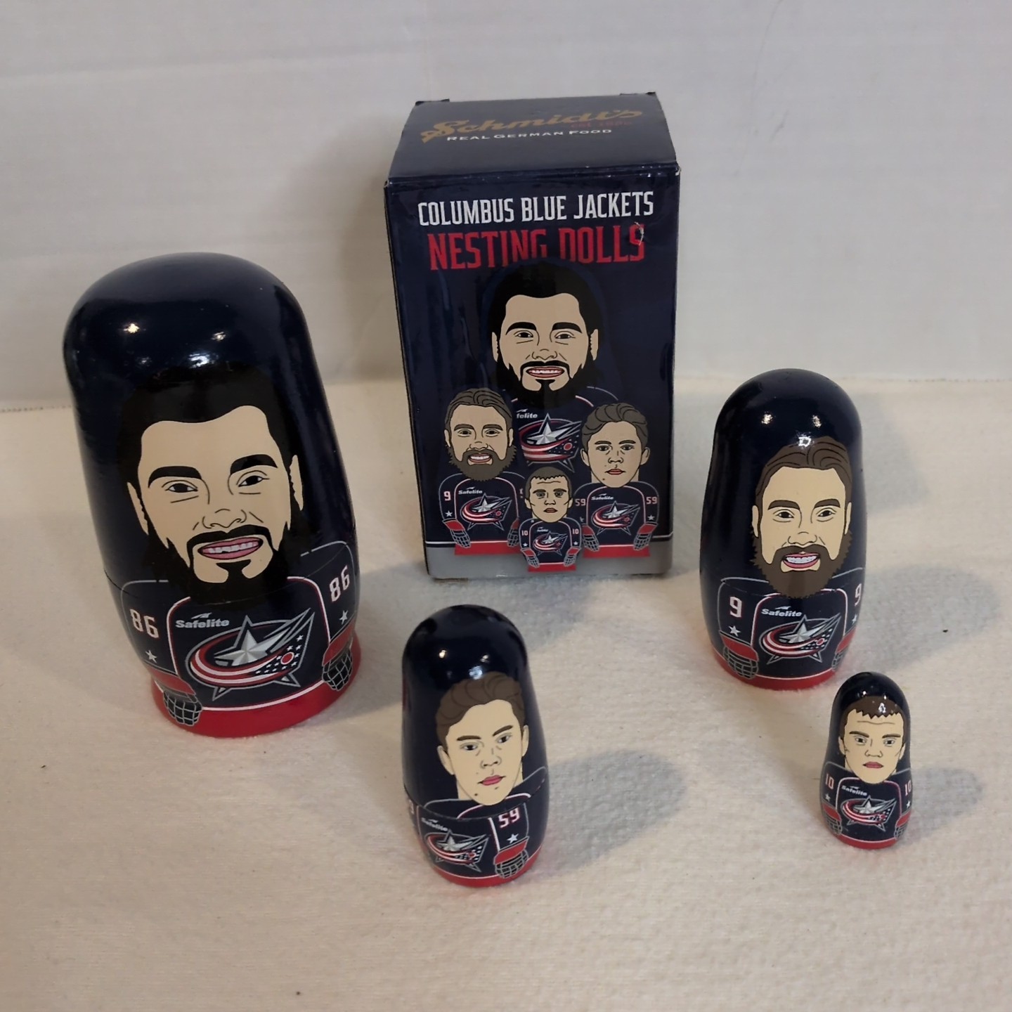 Columbus BlueJackets Nesting Dolls 2023 Success Brands Schmidt’s Restaurant Navy