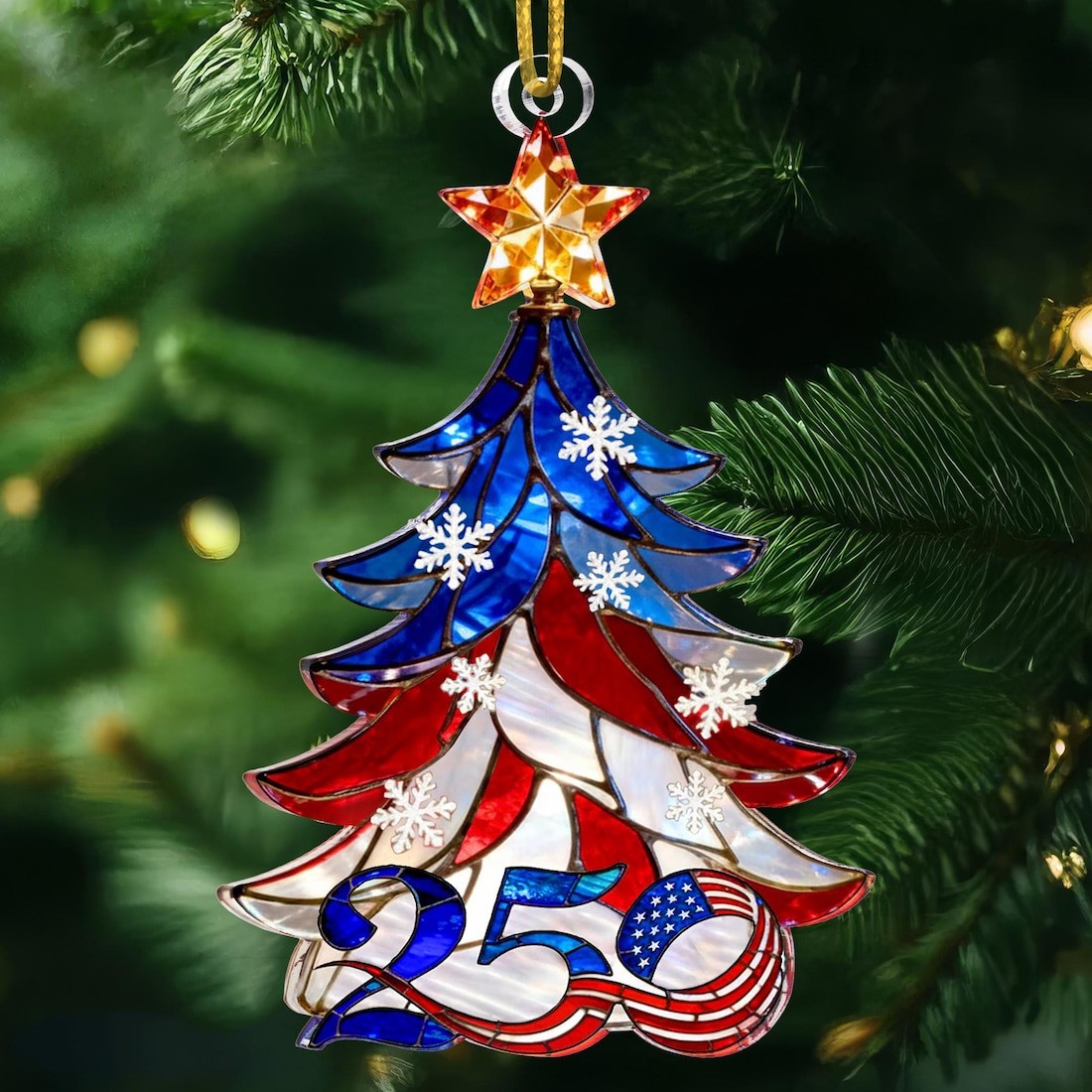 250th Anniversary Ornament |Patriotic Christmas Tree Ornament |Red White