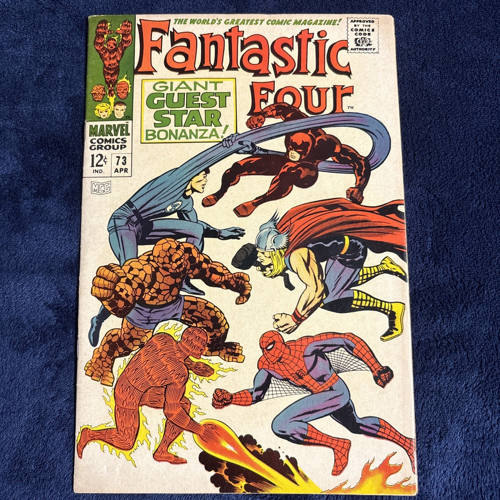 Fantastic Four 73🔥1968🔥KIRBY COVER🔥VF- 7.5🔥SPIDER-MAN🔥SILVER AGE🔥