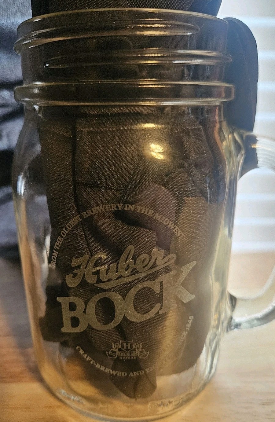 Huber Bock Beer Mug With Handle Mason Jar Bock Me! Pint Glass
