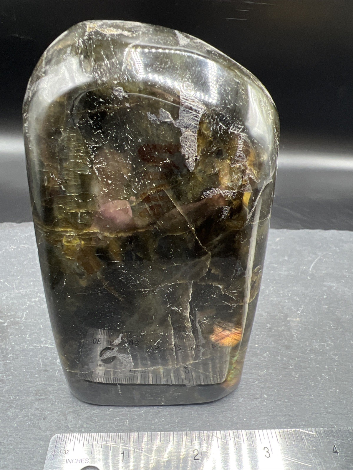 2.4Lb. Natural Labradorite Fully Polished Quartz Crystal Freeform Mineral