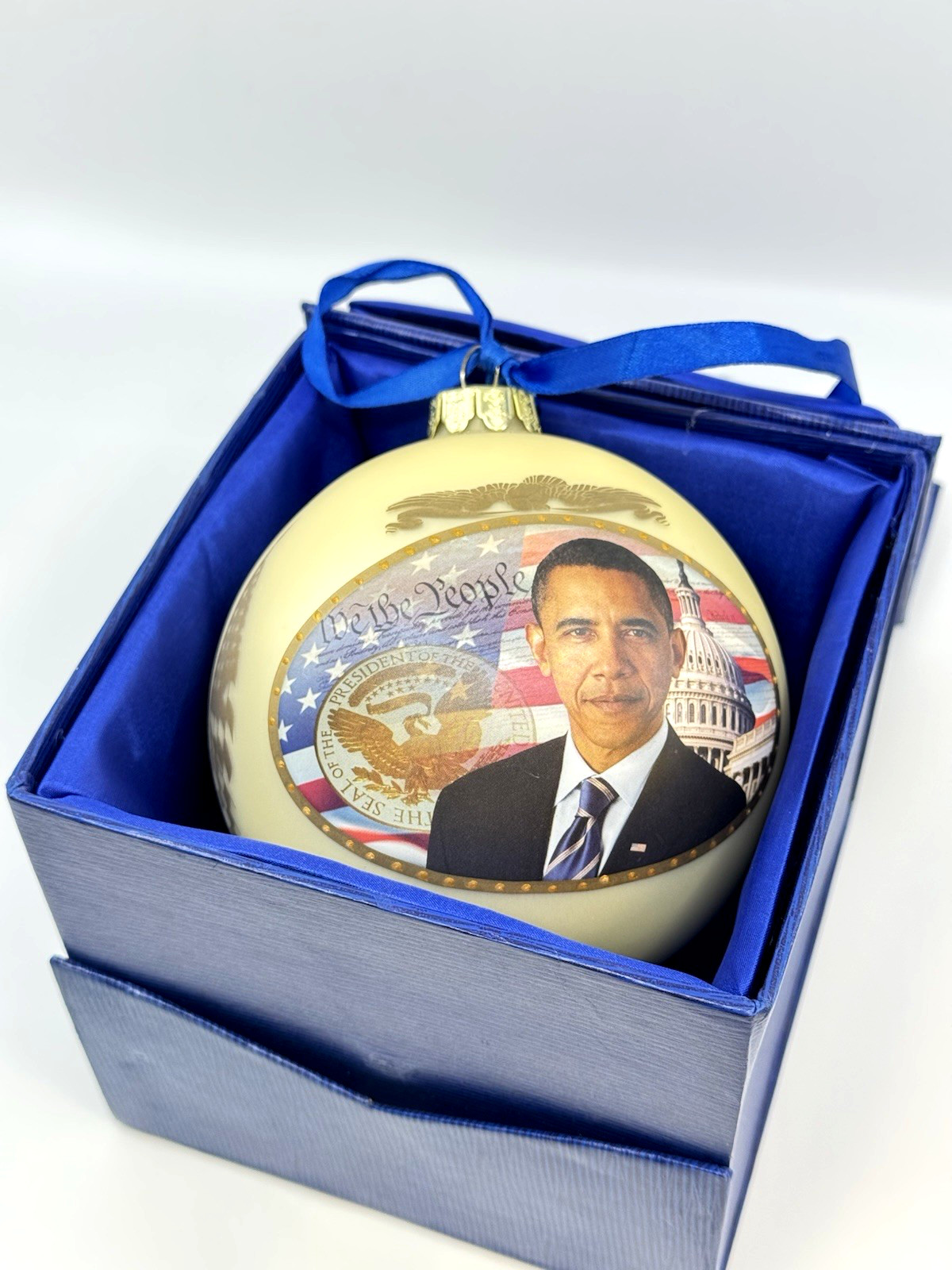 2009 BARACK OBAMA INAUGURATION CHRISTMAS ORNAMENT KURT S. ADLER with BOX 5.5″