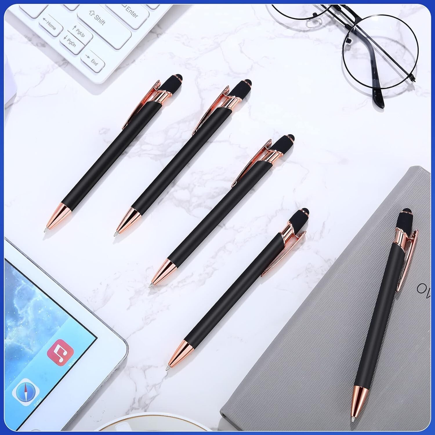 Stylish Touchscreen Stylus and Black Ink Pen Set – 12 Pack for Professionals