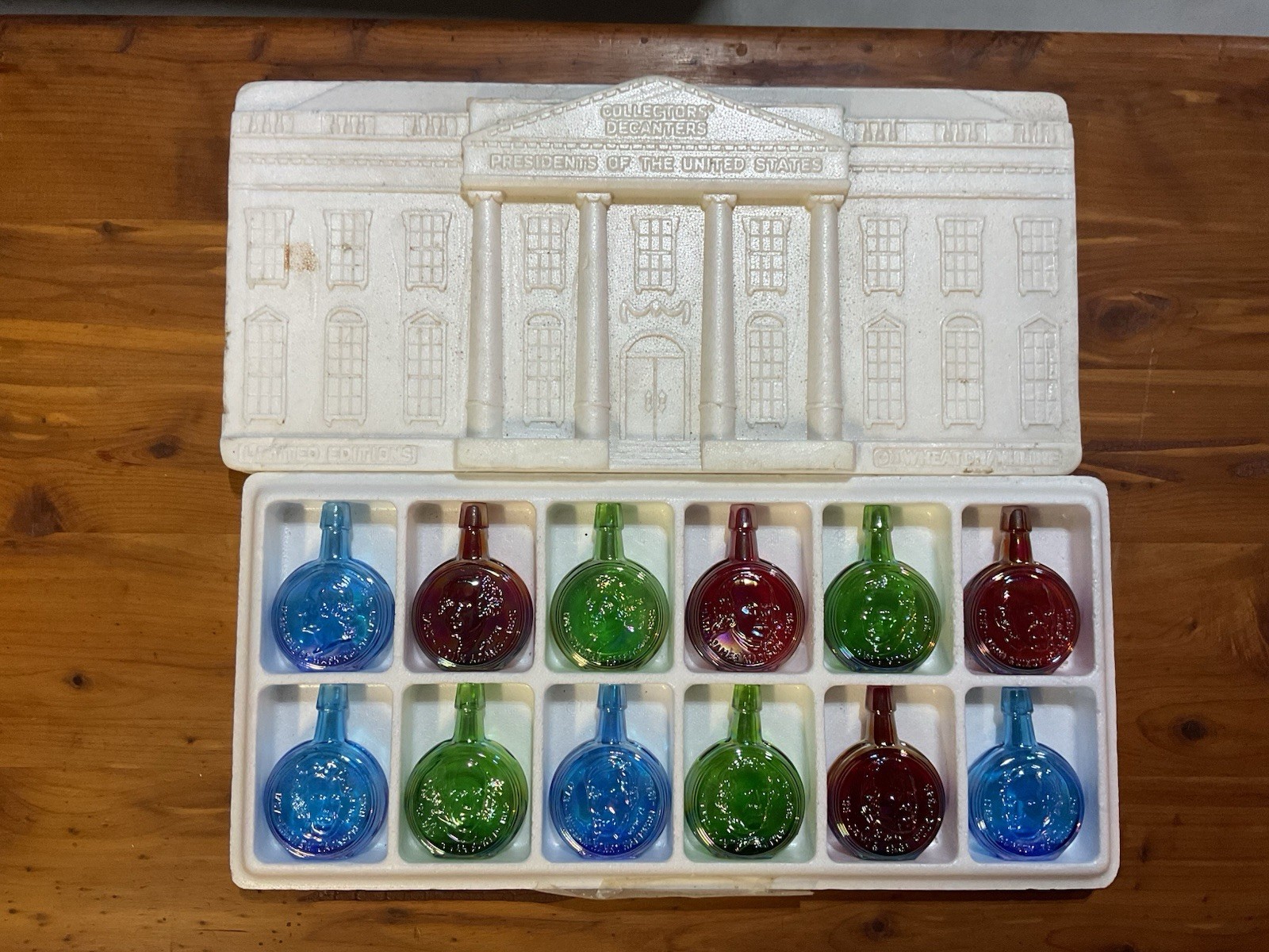 WHEATON Glass COLLECTOR’S DECANTERS Set~Miniature~Presidents~LIMITED Edition