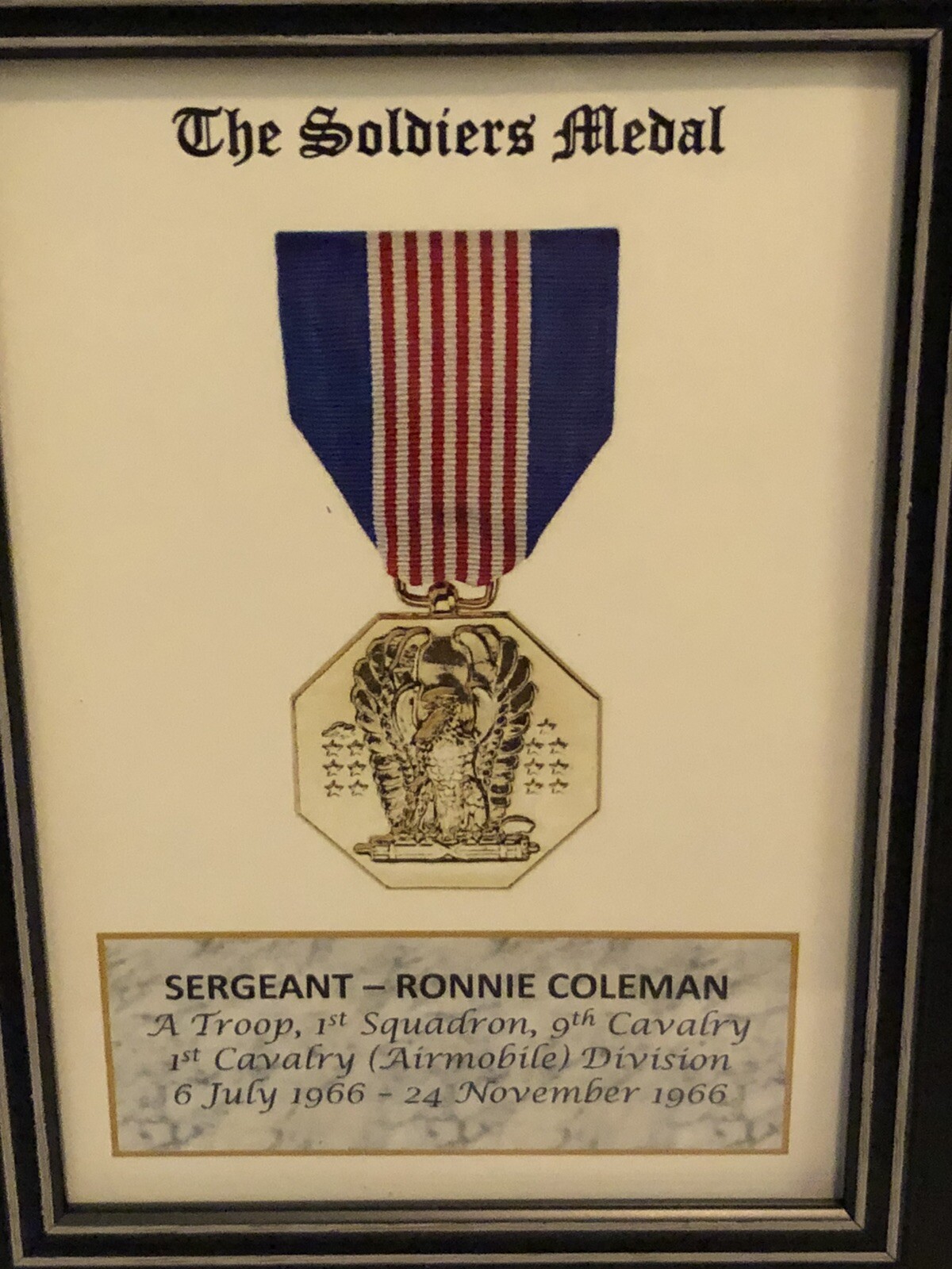 THE SOLDIERS MEDAL ~ Beautiful 5×7 Medal Print with Rank, Name, Unit, etc.